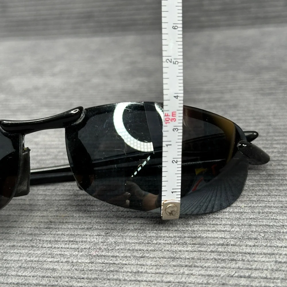Maui Jim MJ-405-02 Y2K Black Polarized Rimless Sport Sunglasses Made in Japan